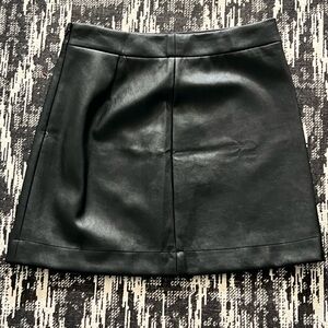 NWT J. Crew Factory Black Faux Leather Mini Skirt